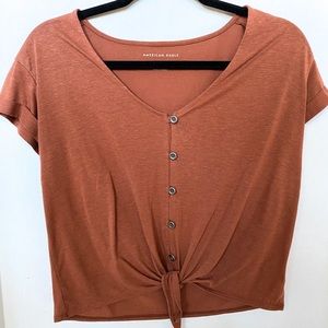 American Eagle Tie Front Tee Size Small